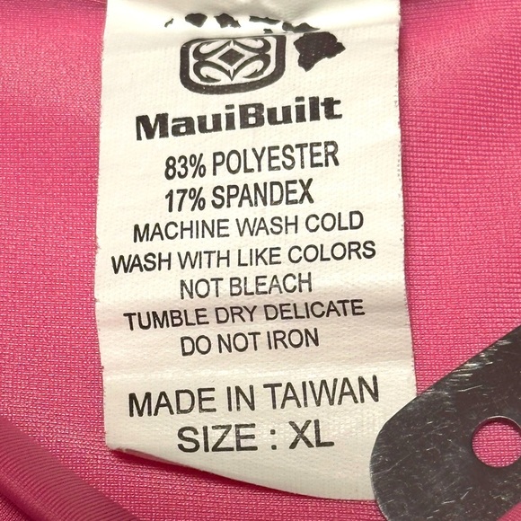 Maui Built Pink Short Sleeve Rash Guard Swim Shirt - Picture 5 of 8